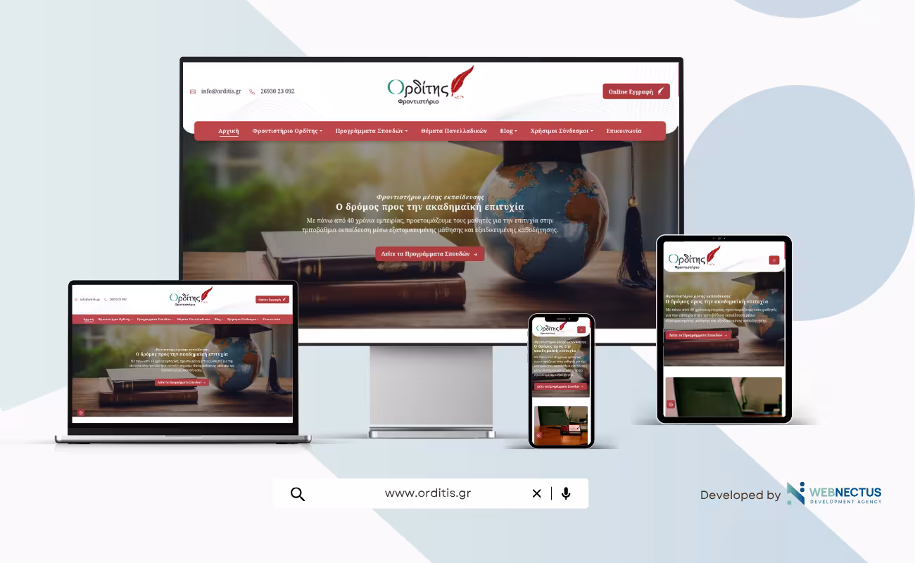 website-development-for-orditis-tutoring-center-webnectus